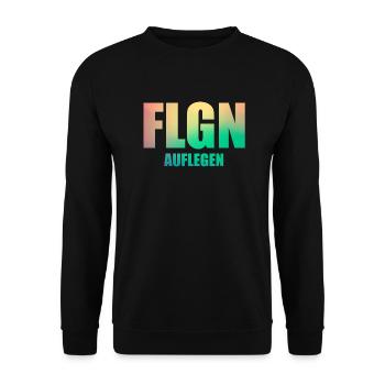 FLGN Bunt Auflegen DJ - Unisex Pullover - Schwarz - Vorne - Alina (178cm) & Michal (187cm)