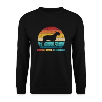 Irischer Wolfshund - Unisex Pullover - Schwarz - Vorne - Alina (178cm) & Michal (187cm)