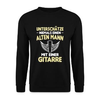Lustiger Gitarren Gitarrenspieler Spruch - Unisex Pullover - Schwarz - Vorne - Alina (178cm) & Michal (187cm)