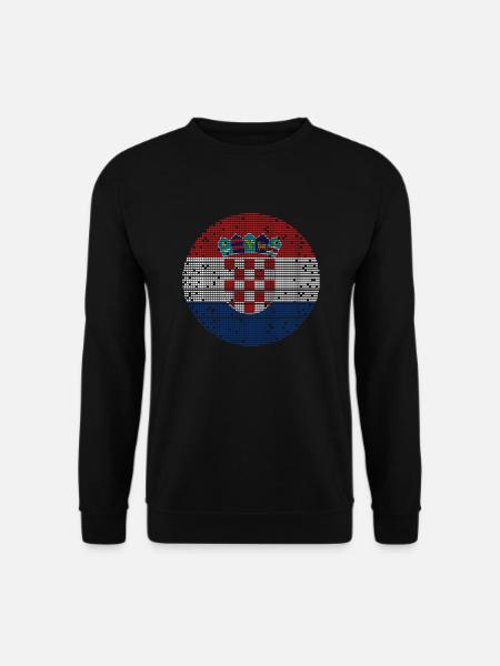 Kroatien Flagge Adria Zagreb Kroatische Fahne - Unisex Pullover - Schwarz