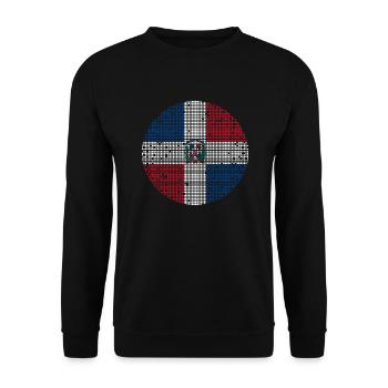 Dominikanische Republik Flagge Dom Rep Fahne Reise - Unisex Pullover - Schwarz - Vorne - Alina (178cm) & Michal (187cm)