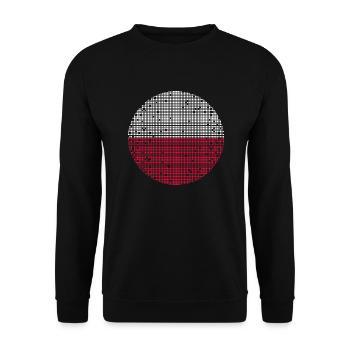 Drapeau de Pologne utilisé Look Polska Drapeau polonais - Sweat-shirt Unisexe - noir - Devant - Alina (178cm) & Michal (187cm)