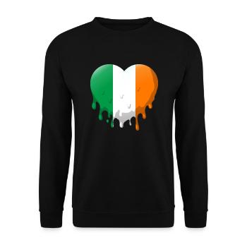 Ireland Flag Heart Melting Irish Flag Dublin - Unisex Sweatshirt - black - Front - Alina (178cm) & Michal (187cm)