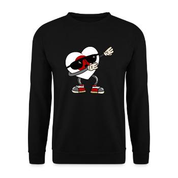 Drapeau du Japon Dabbing Heart Nihon Drapeau japonais - Sweat-shirt Unisexe - noir - Devant - Alina (178cm) & Michal (187cm)