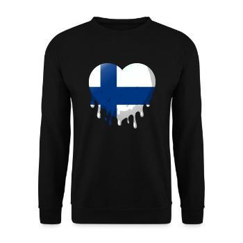 Drapeau de la Finlande Suomi Drapeau finlandais Cœur - Sweat-shirt Unisexe - noir - Devant - Alina (178cm) & Michal (187cm)