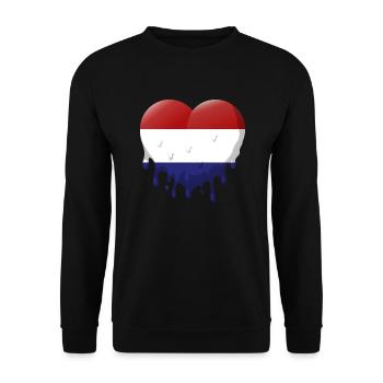 Pays-Bas Drapeau Hollande Drapeau néerlandais - Sweat-shirt Unisexe - noir - Devant - Alina (178cm) & Michal (187cm)