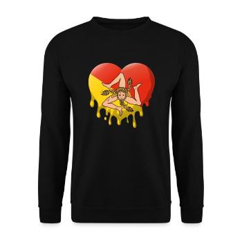 Sicile Flag Italie Palerme Trinacria Italia - Sweat-shirt Unisexe - noir - Devant - Alina (178cm) & Michal (187cm)