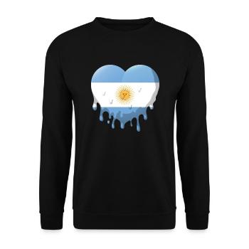 Drapeau de l’Argentine Amérique du Sud Drapeau argentin - Sweat-shirt Unisexe - noir - Devant - Alina (178cm) & Michal (187cm)