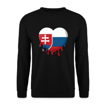 Slovakia Flag Heart Slovak Flag Home - Unisex Sweatshirt - black - Front - Alina (178cm) & Michal (187cm)