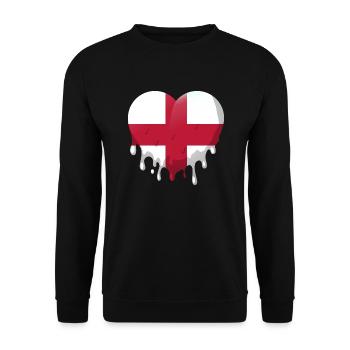 England Flagge Vintage Englische Fahne Used Look - Unisex Pullover - Schwarz - Vorne - Alina (178cm) & Michal (187cm)