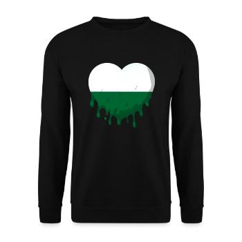 Drapeau de Saxe Drapeau saxon Ossi Holiday SN - Sweat-shirt Unisexe - noir - Devant - Alina (178cm) & Michal (187cm)