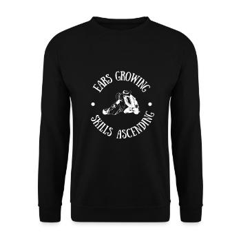 Ears growing skills ascending - Unisex Sweatshirt - black - Front - Alina (178cm) & Michal (187cm)