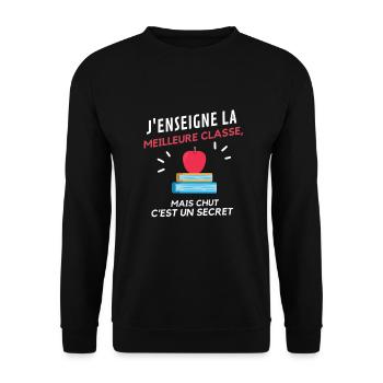 J'enseigne la meilleur classe - Sweat-shirt Unisexe - noir - Devant - Alina (178cm) & Michal (187cm)