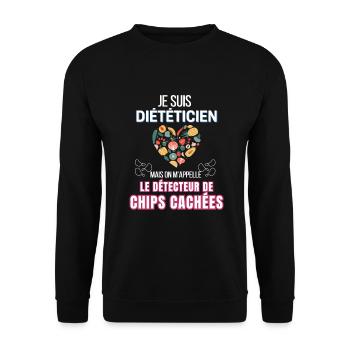 Je suis diététicien - Sweat-shirt Unisexe - noir - Devant - Alina (178cm) & Michal (187cm)