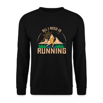 Courir Tout ce dont j’ai besoin, c’est de courir Marathon Runner Gift - Sweat-shirt Unisexe - noir - Devant - Alina (178cm) & Michal (187cm)