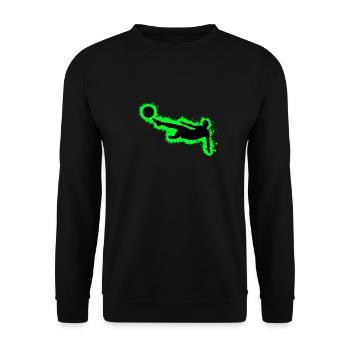 Silhouette Football Green and Black Outline - Unisex Sweatshirt - black - Front - Alina (178cm) & Michal (187cm)
