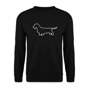 Rauhaardackel von Dackelfieber - Unisex Pullover - Schwarz - Vorne - Alina (178cm) & Michal (187cm)
