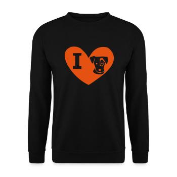 J'aime Jack Russel J'aime le coeur de Jack Russel - Sweat-shirt Unisexe - noir - Devant - Alina (178cm) & Michal (187cm)