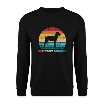 Brittany Spaniel - Unisex Sweatshirt - black - Front - Alina (178cm) & Michal (187cm)