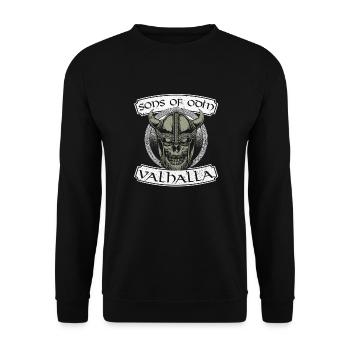 Viking Viking Valhalla Odin Thor Teutonic Wolf - Unisex Sweatshirt - black - Front - Alina (178cm) & Michal (187cm)