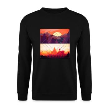 Modern Nature - Unisex Sweatshirt - black - Front - Alina (178cm) & Michal (187cm)