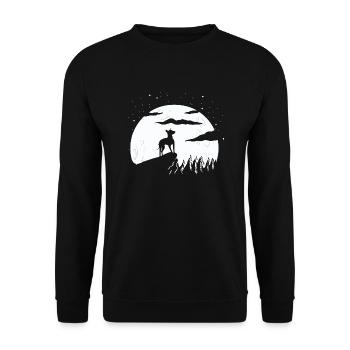 American Hairless Terrier Dog - Unisex Sweatshirt - black - Front - Alina (178cm) & Michal (187cm)