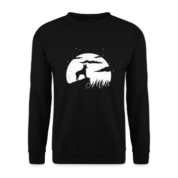 Australian Stumpy Tail Cattle Dog - Unisex Pullover - Schwarz - Vorne - Alina (178cm) & Michal (187cm)