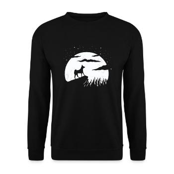 Basenji - Unisex Pullover - Schwarz - Vorne - Alina (178cm) & Michal (187cm)