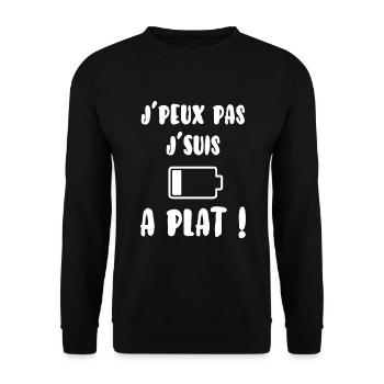 J’peux pas j´suis à plat - Sweat-shirt Unisexe - noir - Devant - Alina (178cm) & Michal (187cm)