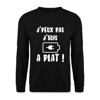 J’peux pas j´suis à plat - Sweat-shirt Unisexe - noir - Devant - Alina (178cm) & Michal (187cm)