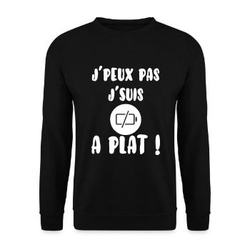 J’peux pas j´suis à plat - Sweat-shirt Unisexe - noir - Devant - Alina (178cm) & Michal (187cm)