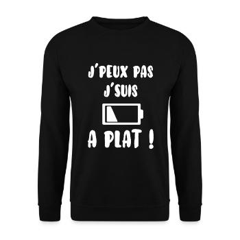 J’peux pas j´suis à plat - Sweat-shirt Unisexe - noir - Devant - Alina (178cm) & Michal (187cm)