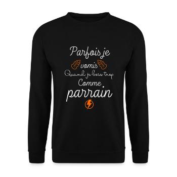 je vomis quand je bois comme parrain - Sweat-shirt Unisexe - noir - Devant - Alina (178cm) & Michal (187cm)