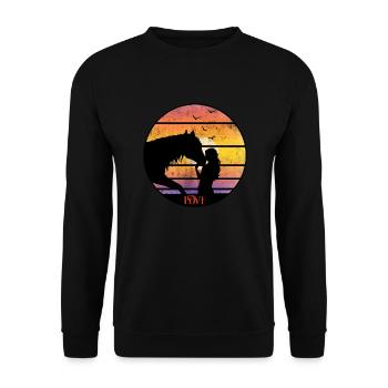 Horse Love - Love for the Horse - Unisex Sweatshirt - black - Front - Alina (178cm) & Michal (187cm)