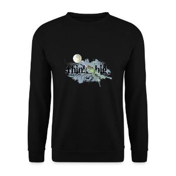 shirt motiv frosch mond positiv think big blaugrau - Unisex Pullover - Schwarz - Vorne - Alina (178cm) & Michal (187cm)