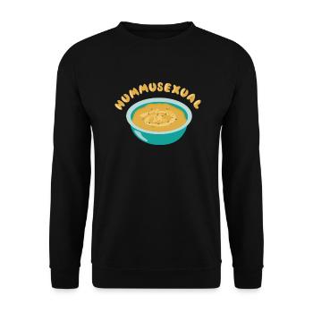 Hummusexual - Homosexual Hummus Vegan - Unisex Sweatshirt - black - Front - Alina (178cm) & Michal (187cm)