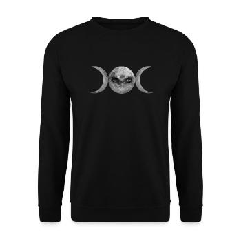 Trinitarian Goddess Wicca Symbol - Unisex Sweatshirt - black - Front - Alina (178cm) & Michal (187cm)