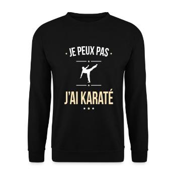 Je peux pas j'ai karaté - Cadeau humour - Sweat-shirt Unisexe - noir - Devant - Alina (178cm) & Michal (187cm)
