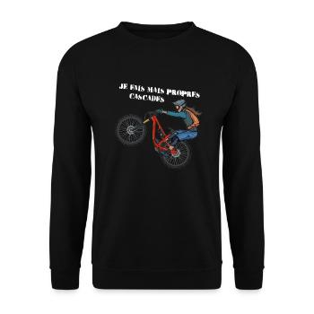 je fais mais propres cascades - Sweat-shirt Unisexe - noir - Devant - Alina (178cm) & Michal (187cm)