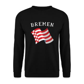 Bremen Flagge Bremer Fahne - Unisex Pullover - Schwarz - Vorne - Alina (178cm) & Michal (187cm)