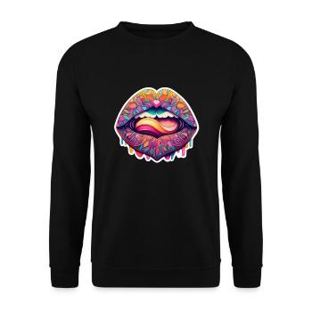 Lips are loving you - Unisex Pullover - Schwarz - Vorne - Alina (178cm) & Michal (187cm)