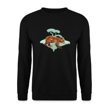 Ours, ours brun, ours - Sweat-shirt Unisexe - noir - Devant - Alina (178cm) & Michal (187cm)
