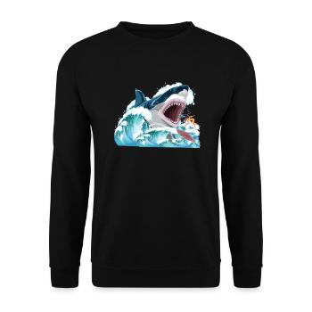 Megalodon attacks ! - Unisex Pullover - Schwarz - Vorne - Alina (178cm) & Michal (187cm)