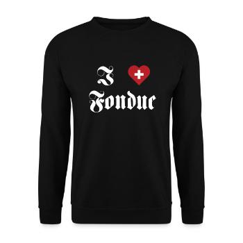 I love Fondue - Unisex Sweatshirt - black - Front - Alina (178cm) & Michal (187cm)