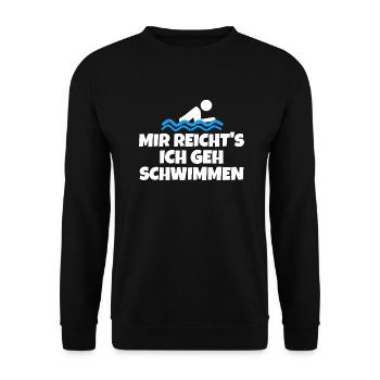 Mir reichts ich geh schwimmen Wassersport - Unisex Pullover - Schwarz - Vorne - Alina (178cm) & Michal (187cm)