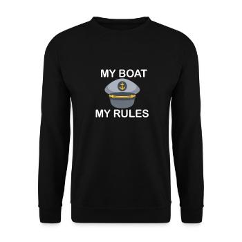 Captain - Skipper - Kapitän - Matrose-Geschenkidee - Unisex Pullover - Schwarz - Vorne - Alina (178cm) & Michal (187cm)