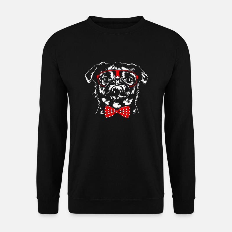 PETIT BRABANCON Chien lunettes Chiens Wilsigns - Sweat-shirt Unisexe - noir