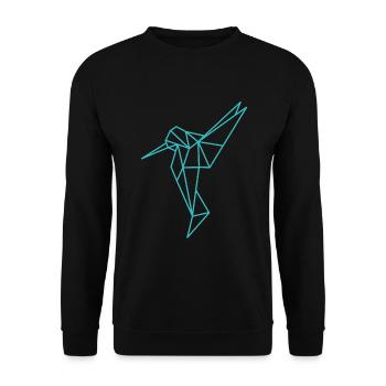 Hummingbird Geometric Line - Unisex Sweatshirt - black - Front - Alina (178cm) & Michal (187cm)