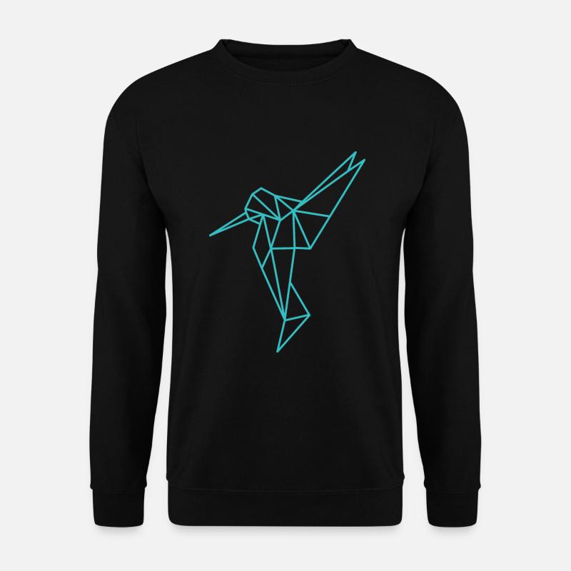 Kolibri Geometrisch Linie - Unisex Pullover - Schwarz