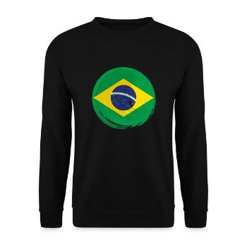Brasilien Flagge Brasilianische Fahne Südamerika - Unisex Pullover - Schwarz - Vorne - Alina (178cm) & Michal (187cm)